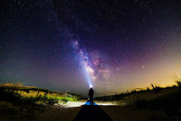Headlamp Self Portrait - Robert Moses Beach, Long Island, NY