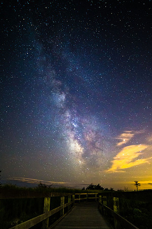 Milky Way Over the Boarwalk - Robert Moses Beach