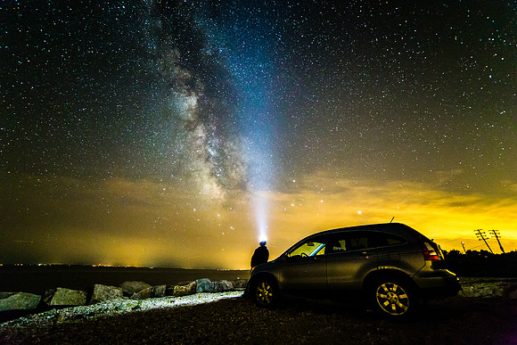 Headlamp Self Portrait - Orient Point, Long Island, NY